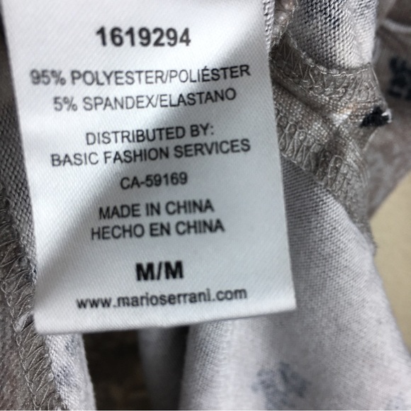 Mario Serrani Italy Women's Long Sleeve Tunic Top Gray Taupe Floral Size M - Picture 9 of 9